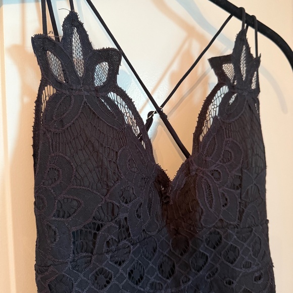 Blue Rain Black Maxi Dress Adella Size XS Lace Detail - Picture 1 of 7